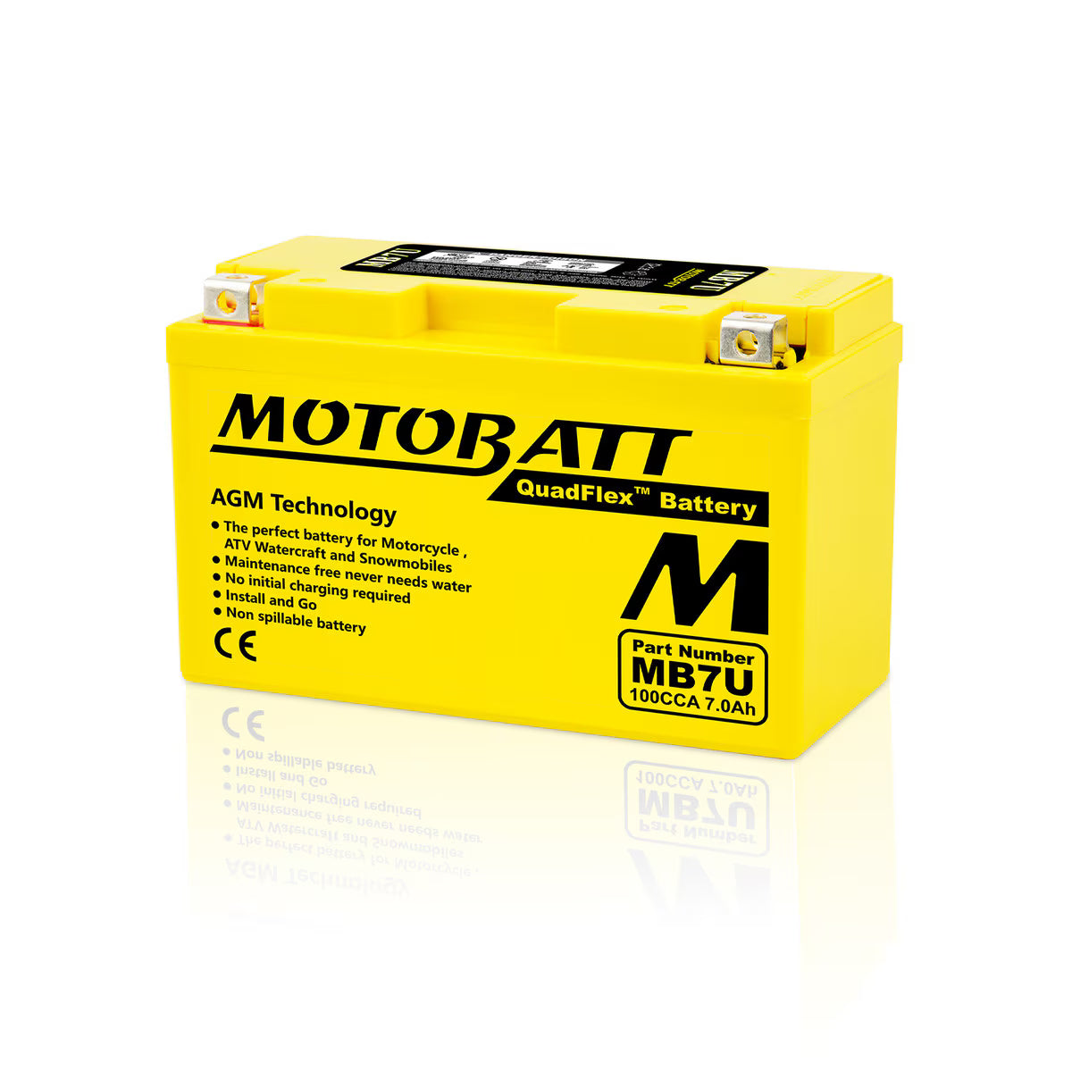 Motobatt MB7U SLA battery 12V / 7AH / 100CCA (7.4AH 20HR / 324PHCA)