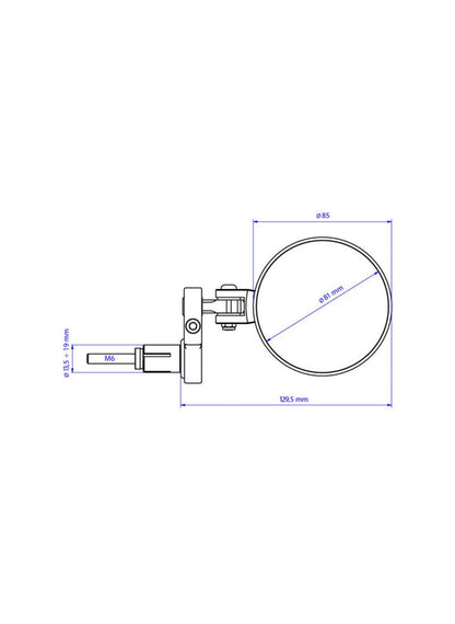 Bar-end Mirror Rocket Left Side Black-Silver - Folding