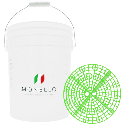 Monello Secchio Detailing Bucket 20L – Wash, Rinse & Wheels (met grit guard)