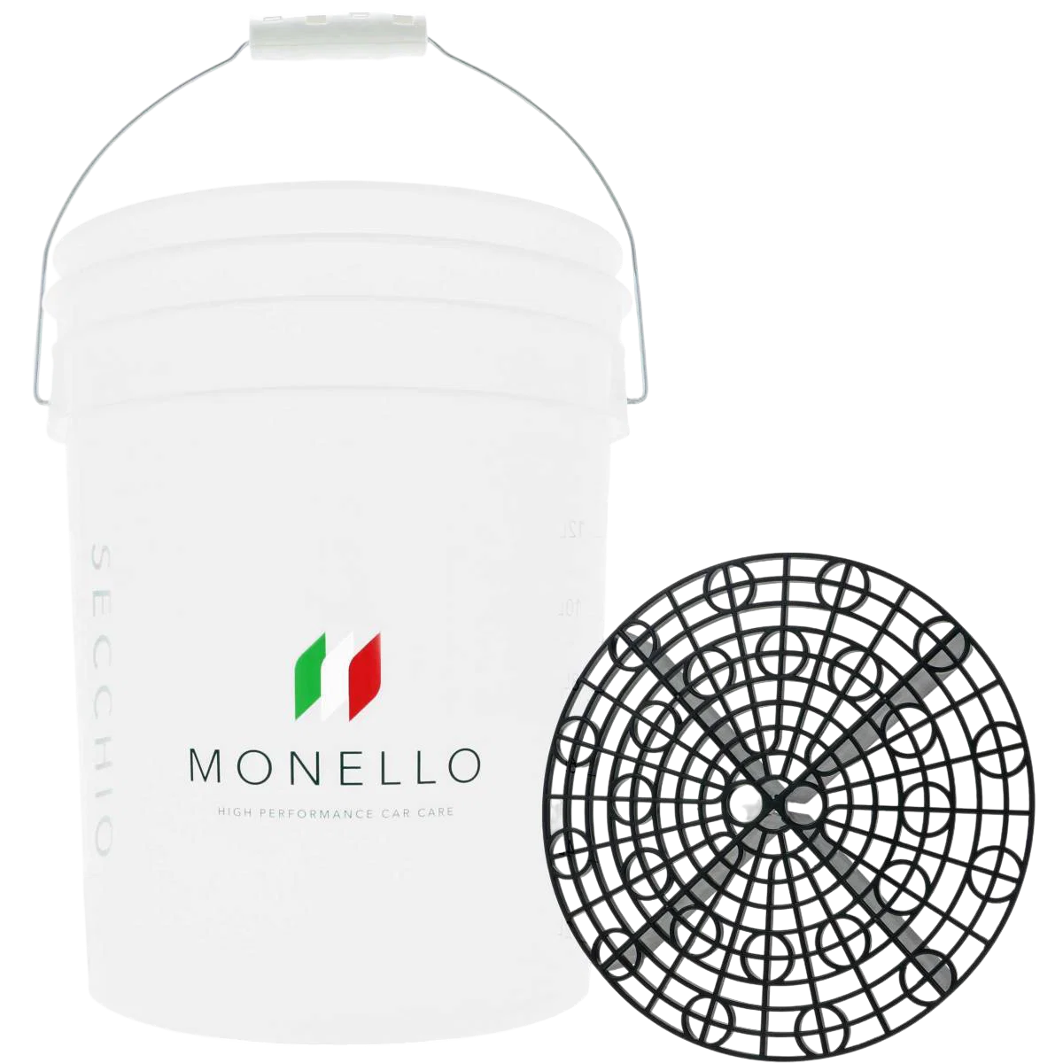 Monello Secchio Detailing Bucket 20L – Wash, Rinse & Wheels (met grit guard)