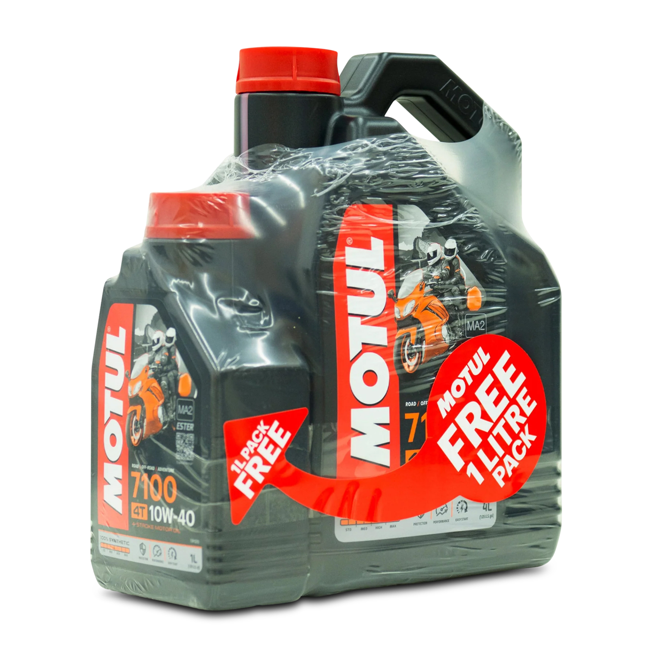 Motul 7100 10W-40 4T volsynthetische motorolie 4L + 1L gratis
