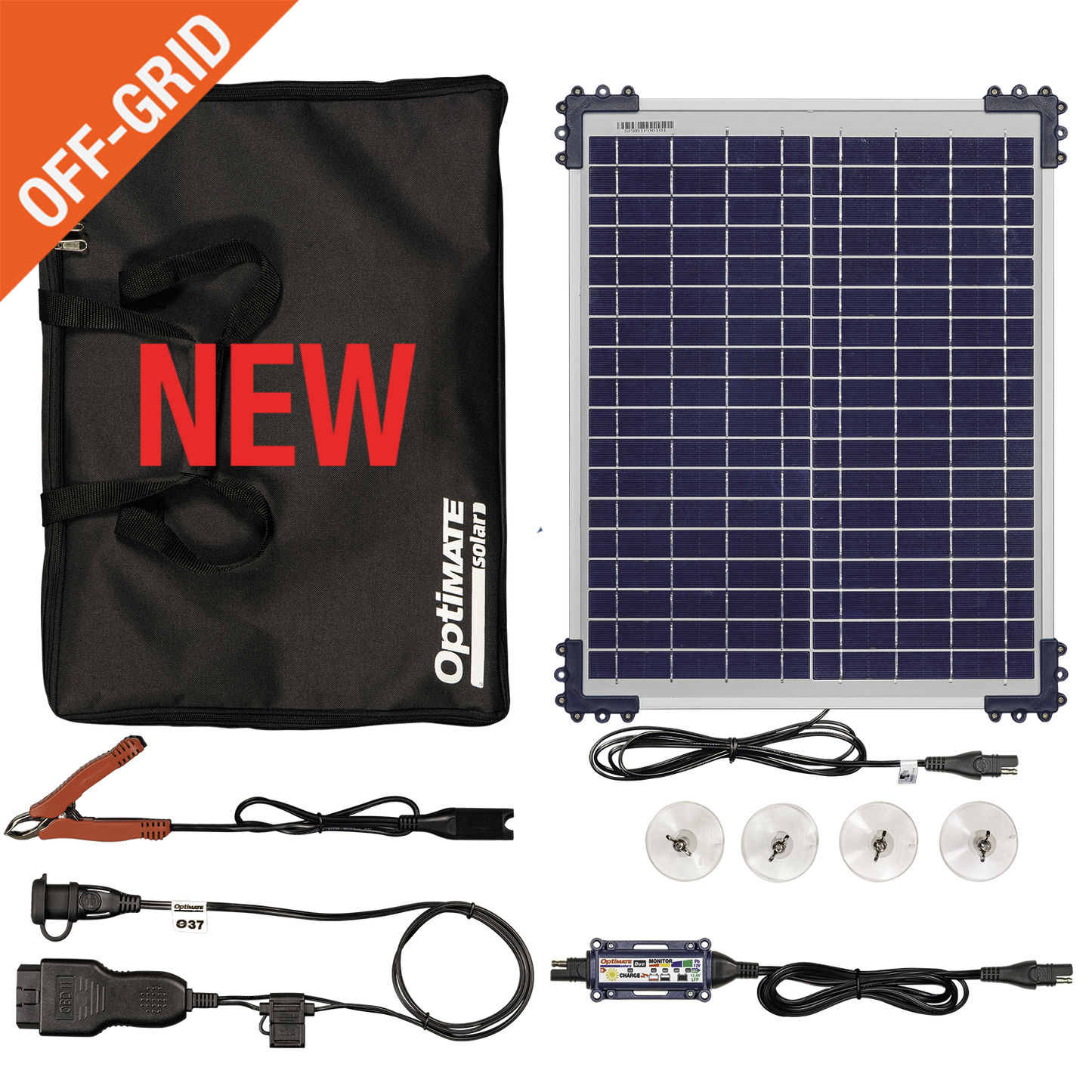 OptiMate Solar DUO autokit met 20W zonnepaneel