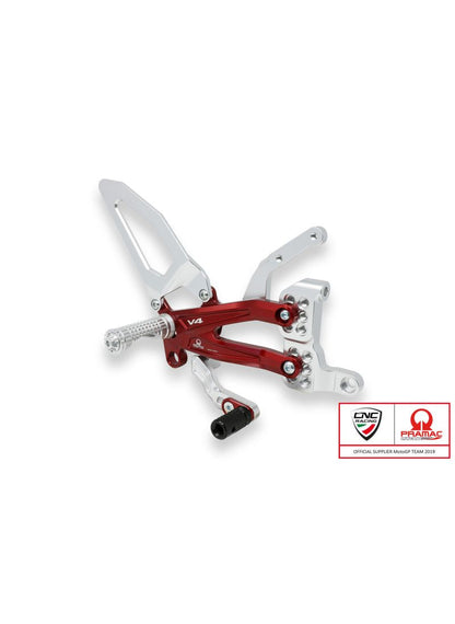 Adjustable rear set RPS EASY for Ducati Panigale V4 with road and reverse shift - Pramac Limited Edition