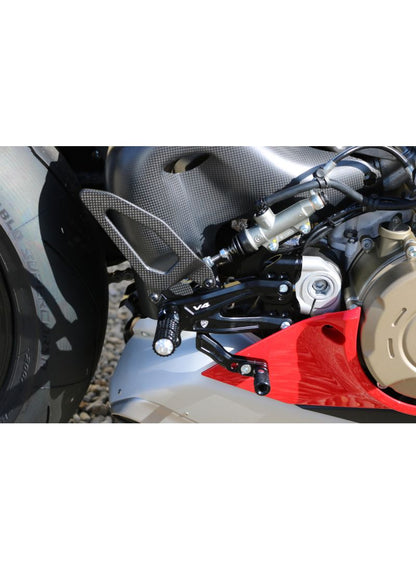 Adjustable rear set RPS EASY for Ducati Panigale V4R with road and reverse shift