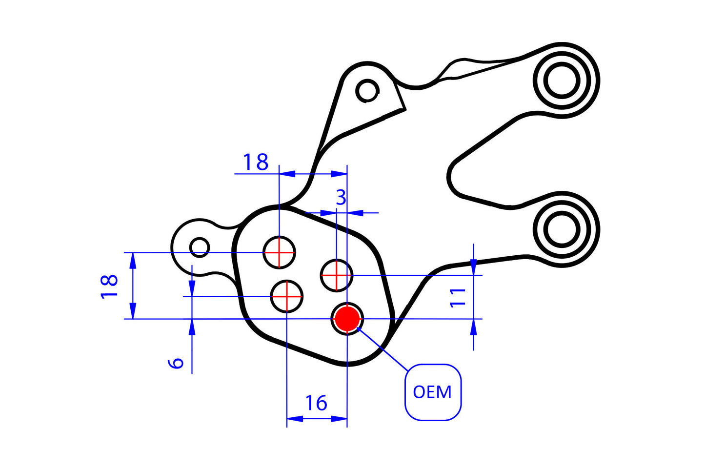 Pramac Racing Limited Edition adjustable brake link set - Ducati Streetfighter V2