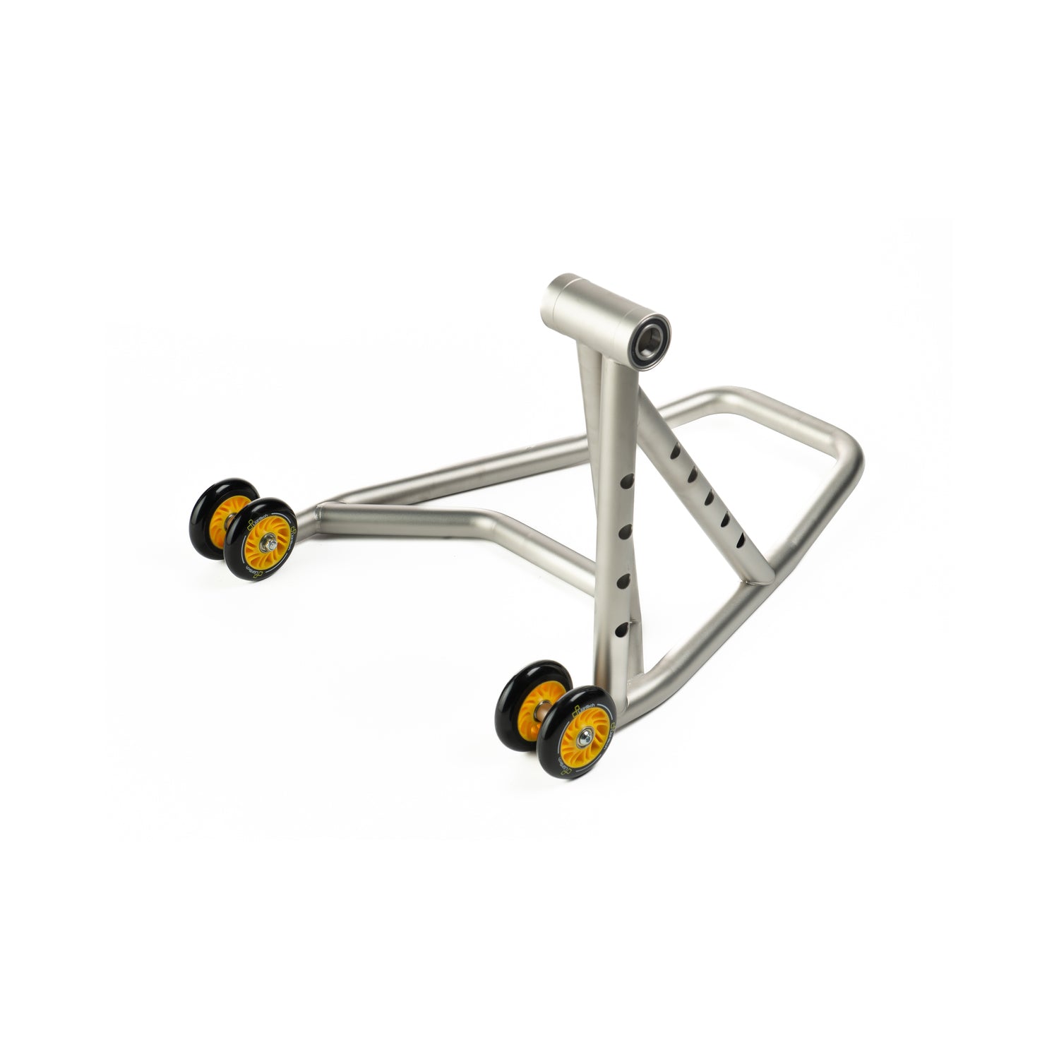 Lightech enkelzijdige RVS paddockstand incl. 27,7mm pen KTM 1290 Super Duke GT (2019+) zijaanzicht gemonteerd in achteras