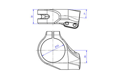 Clip-ons 53mm diameter / 26mm offset met stuurdemperbeugel Ducati Panigale V4 (2025+)