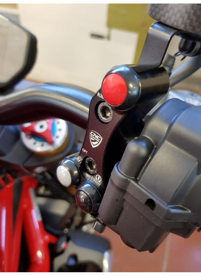 Right handlebar switch - OEM and RCS Brembo brake master cylinder Ducati Hypermotard 1100S (2007-2009)