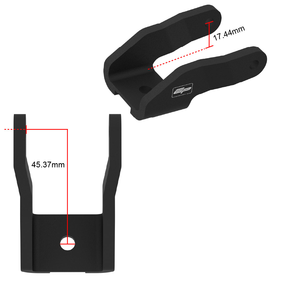 Top Yoke Mounting Bracket Height 17.5mm, Offset 45mm