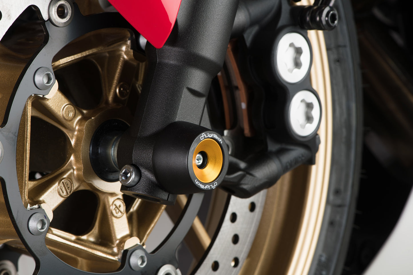 Outletdeal: Lightech voorwielas sliders blauw Yamaha YZF-R7 (2022-2025)