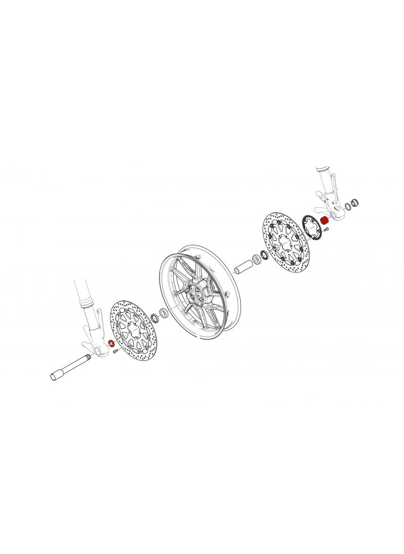Voorwiel Afstandsbussen Set Ducati Hypermotard 1100 (2007-2012)