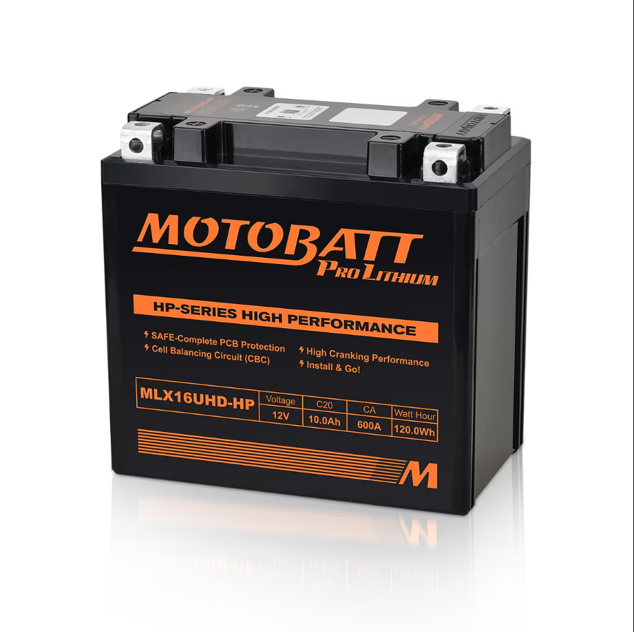 Motobatt MLX16UHD-HP Pro Lithium "High Performance" battery 12V / 600cca (10.0AH +protection)