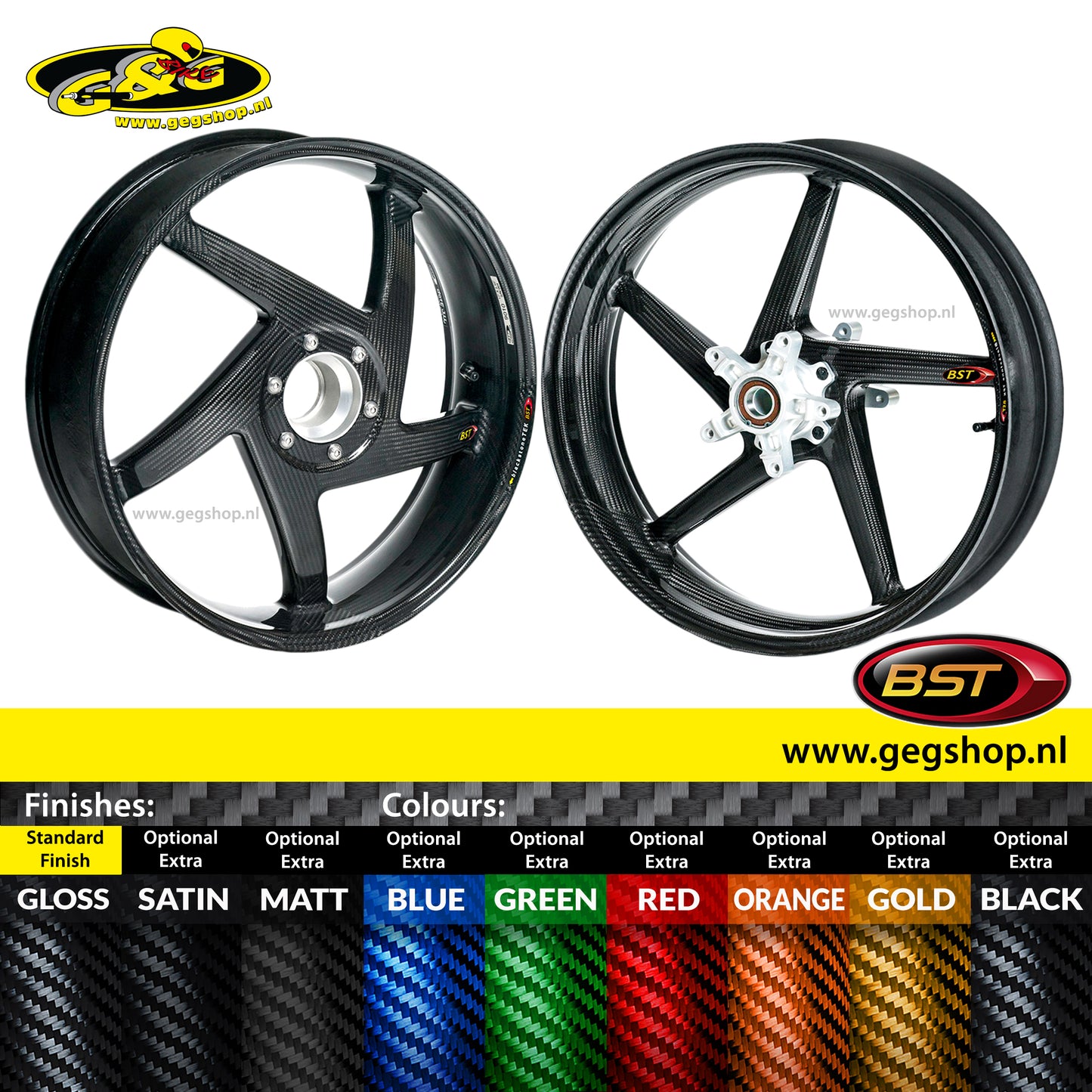 BST Carbon Voorvelg Diamond TEK 3,5 x 17" Triumph Speed Triple 1050 2011 - 2017