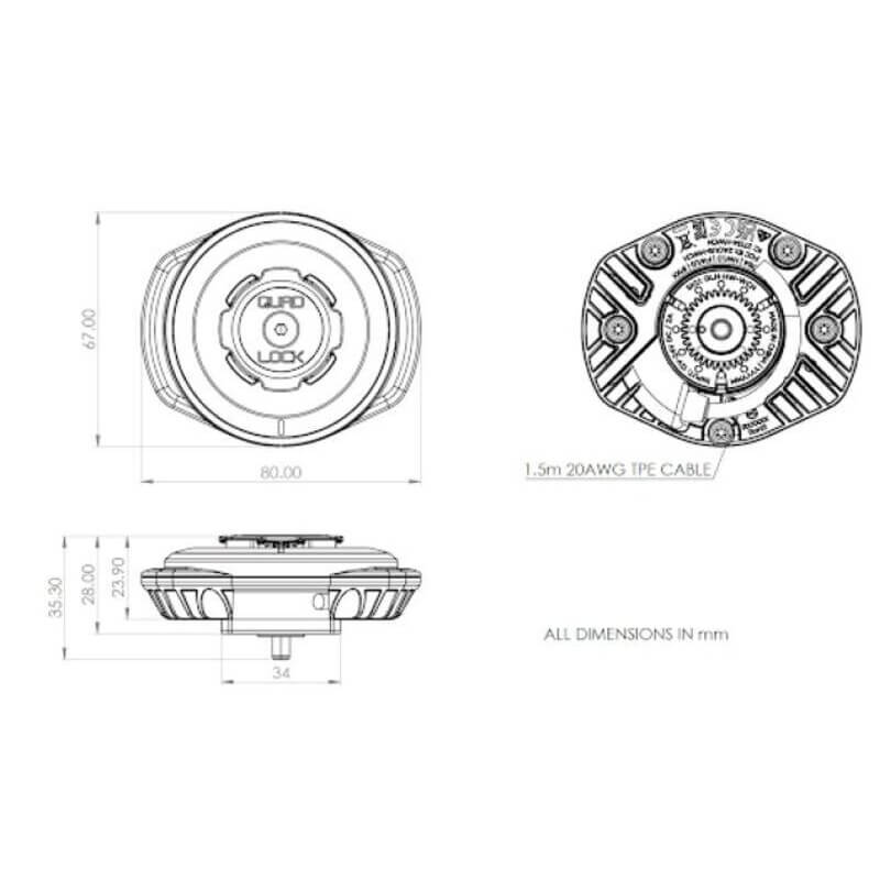 Quad Lock Wireless Charging Head Waterproof V2