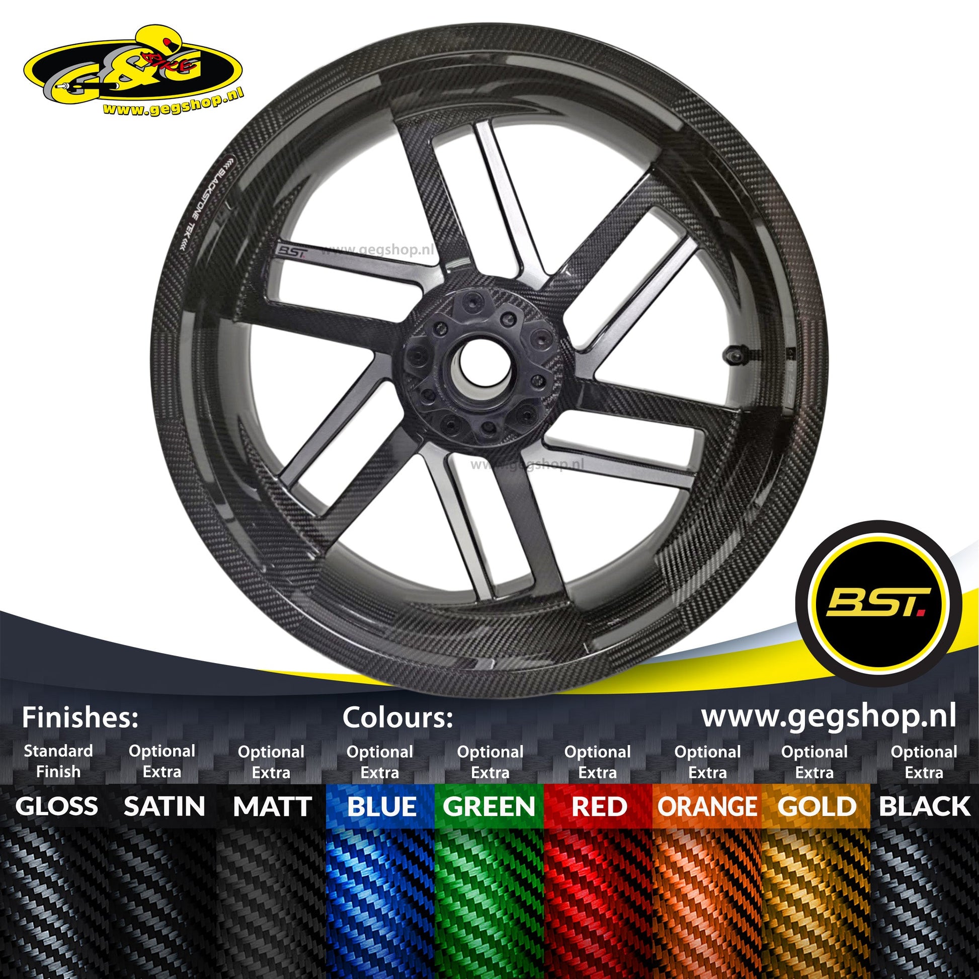 BST Reaper TEK 5.5x18'' carbon achtervelg voor Harley Davidson FLHTK Ultra Limited (2010-2013)