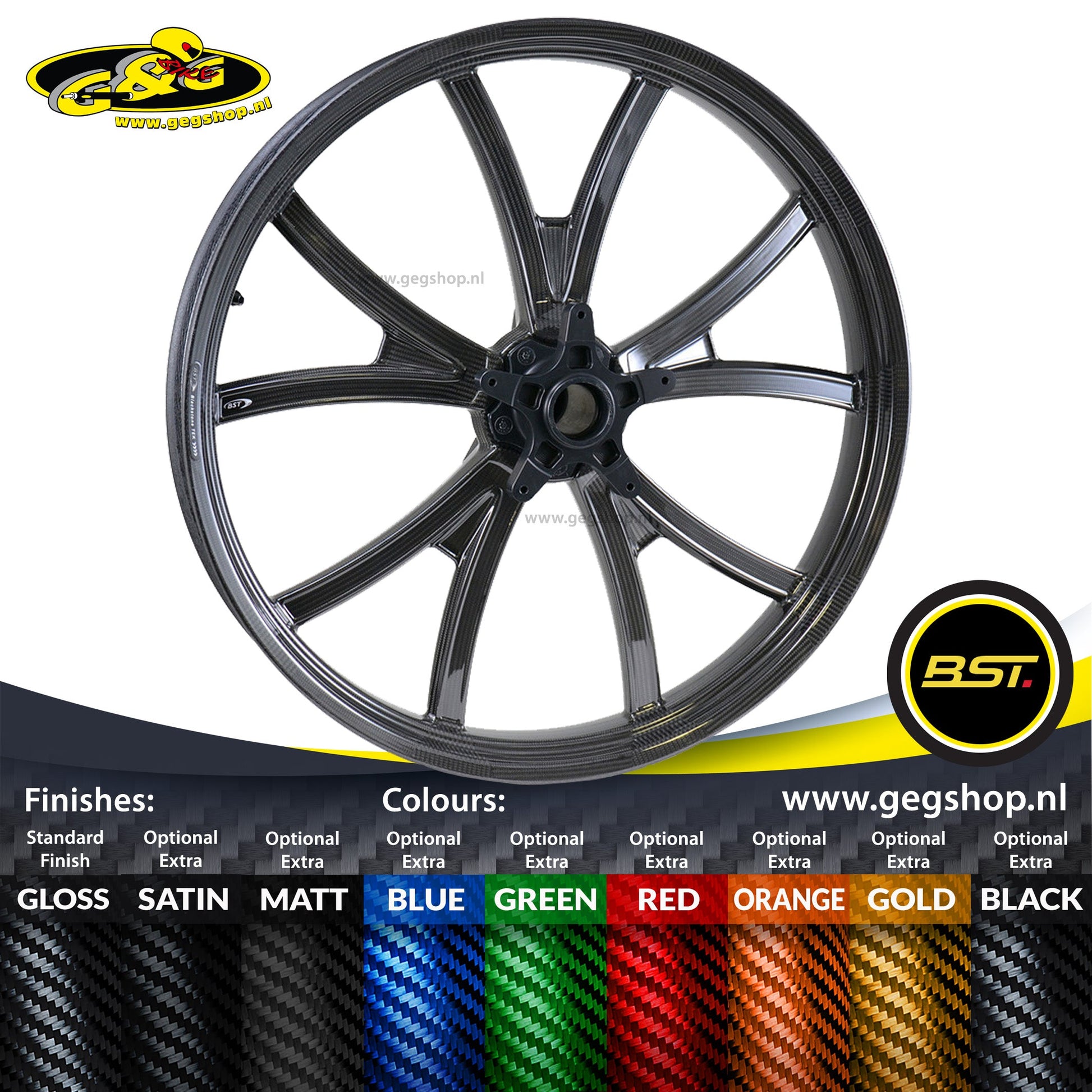 BST Torque TEK 4.5x17'' carbon achtervelg voor Harley Davidson FXFB Fat Bob (2018-2019)