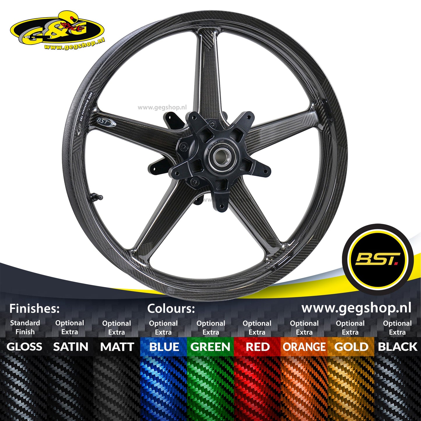 BST Twin TEK 3.5x17" carbon voorvelg voor Harley Davidson VRSDX Night Rod Special (2008-2013)