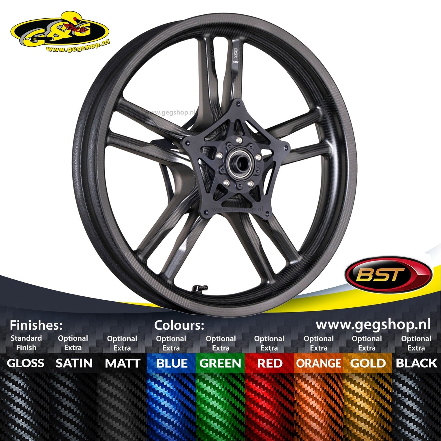 BST AV TEK Carbon Voorvelg 3,0 x 19" – BMW R1300GSA Adventure Option 719 Karakorum (2024+)