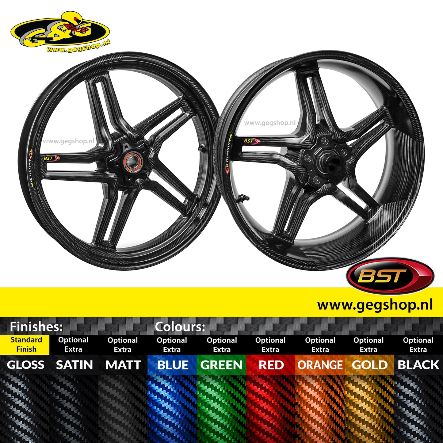 BST Carbon Achtervelg Rapid Tek 6,0 x 17" M 1000 RR (2023-2024)