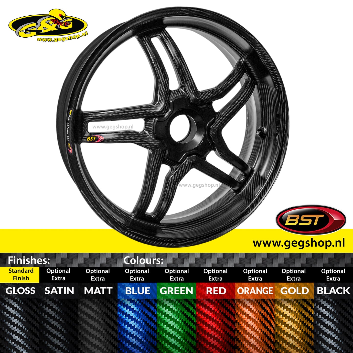 BST Star TEK achtervelg carbon 6,0 x 17" M1000RR (2025+)