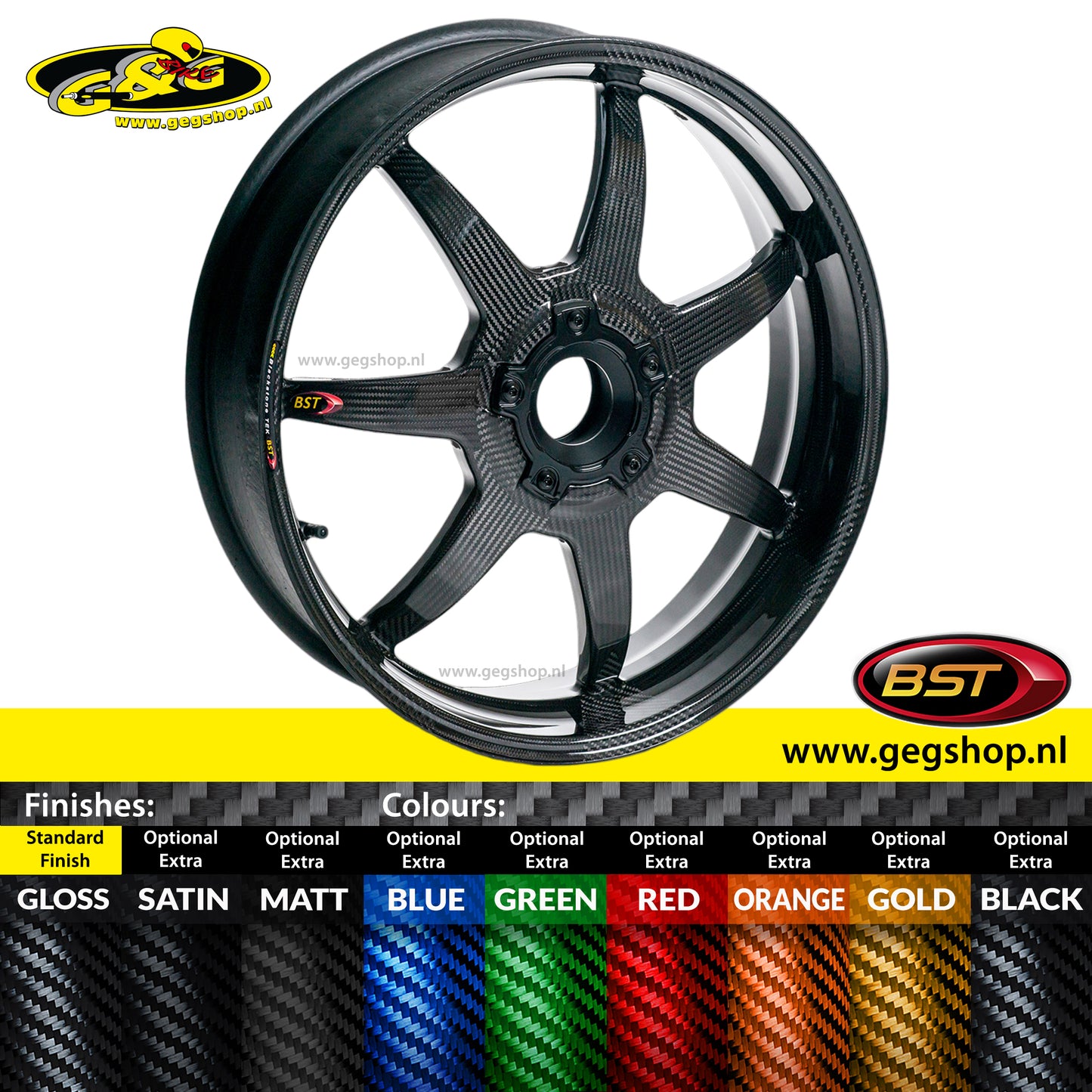 BST Torque TEK 5.5x18'' carbon achtervelg voor Harley Davidson VRSCB V-Rod (2004-2005)