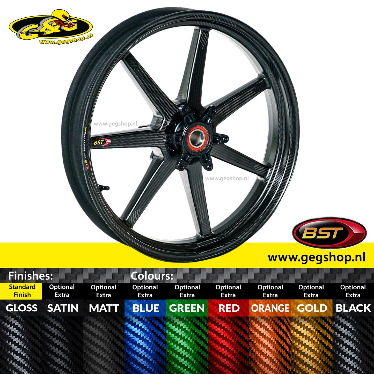 BST Carbon Voorvelg Mamba TEK 3,5 x 17" Ducati Monster S2R 800 1000 2005 t/m 2008