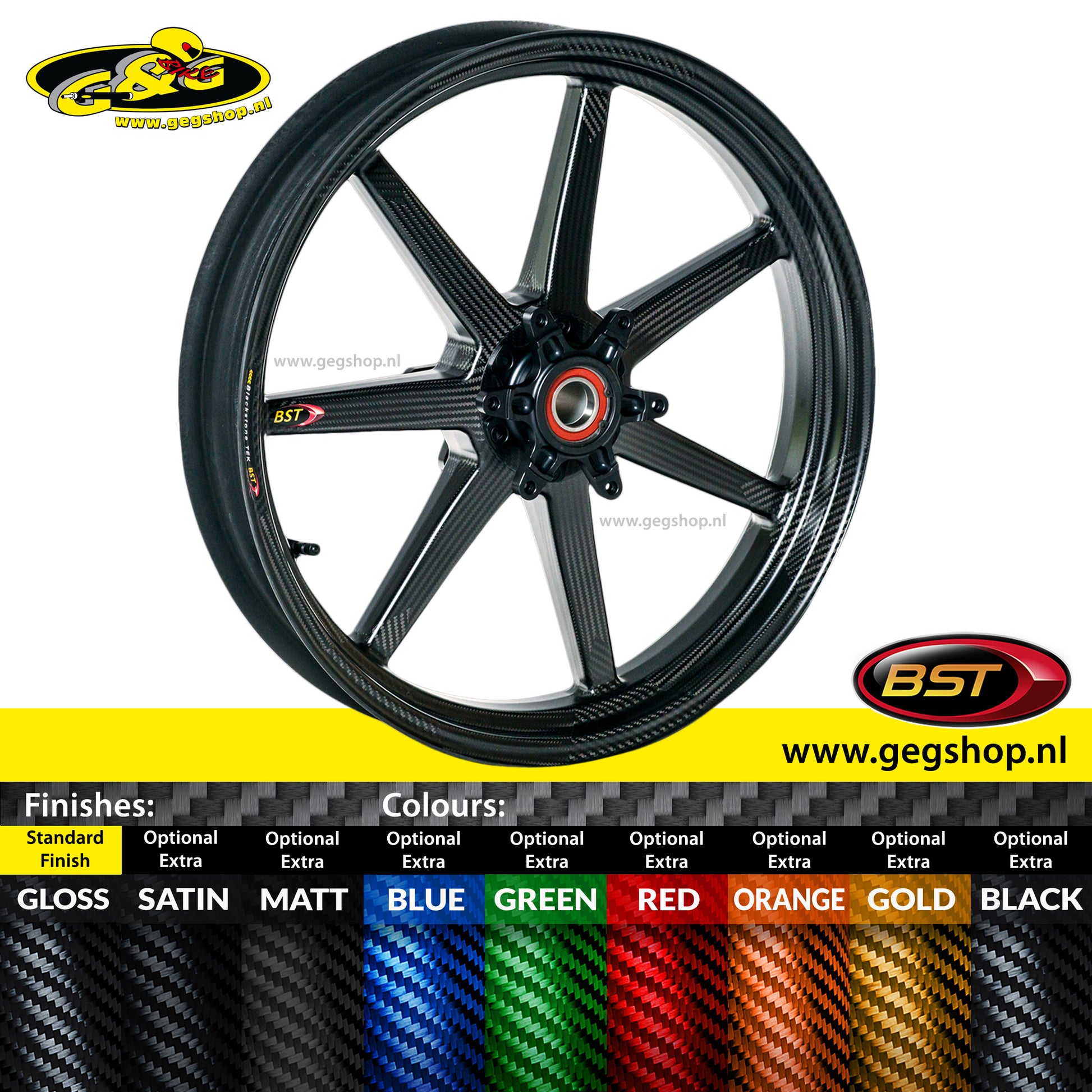 BST Carbon Voorvelg Mamba TEK 3,5 x 17" Ducati Monster S2R 800 1000 2005 t/m 2008