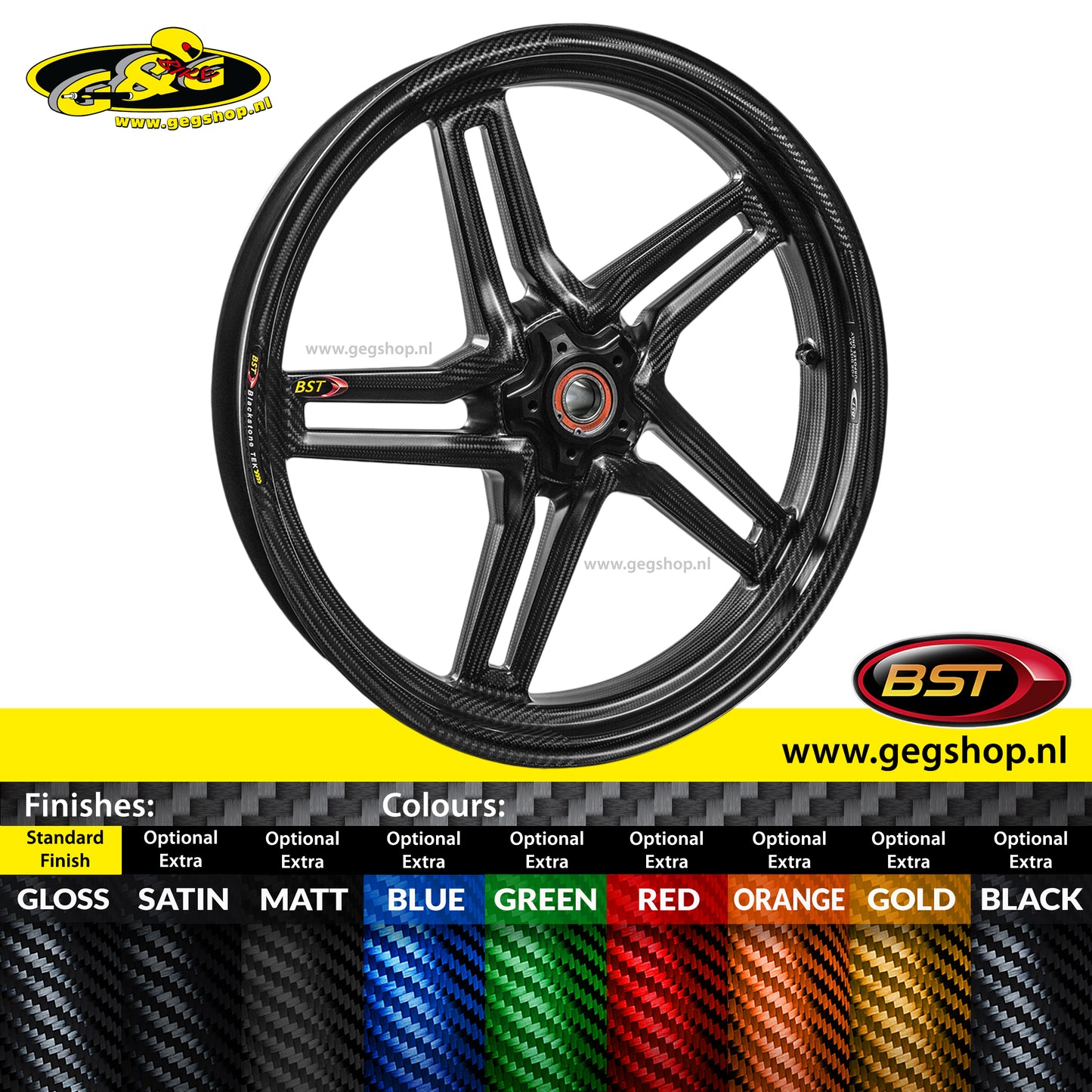 BST Carbon Achtervelg Rapid Tek 6,0 x 17" MV Agusta Brutale 1000 Serie Oro (2020+)