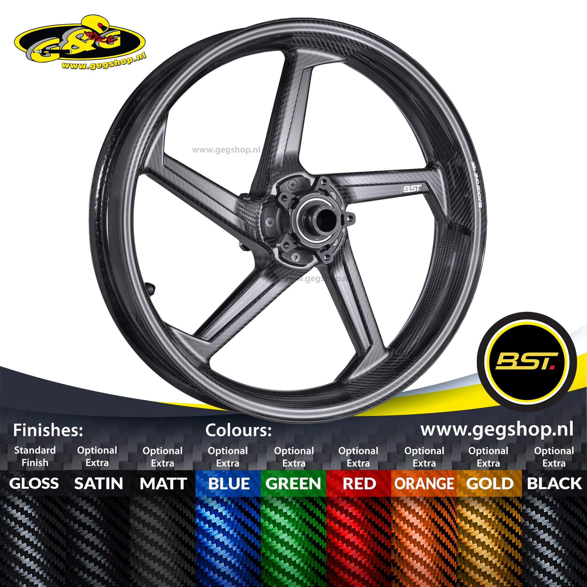 BST Carbon Achtervelg Rapid Tek 5,5 x 17" Ducati 848EVO Corse