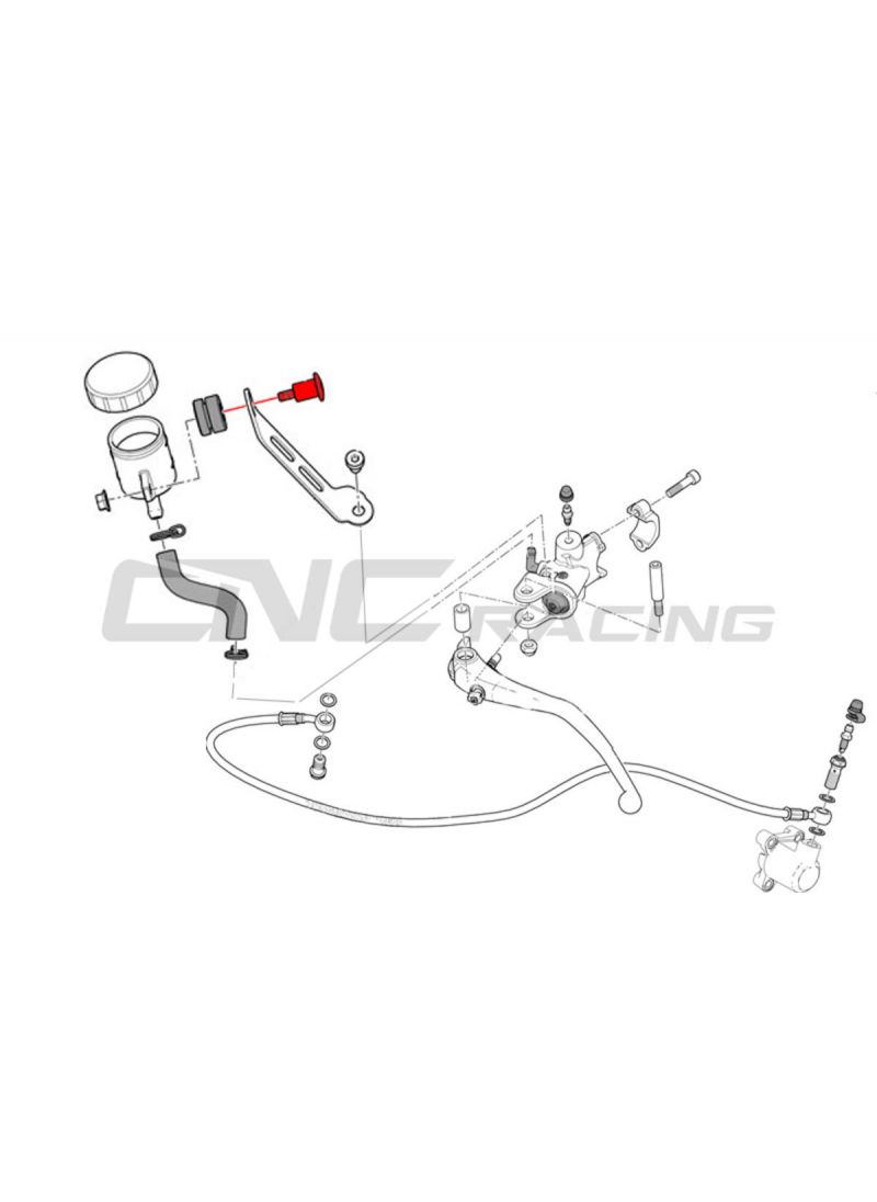 Montagebout voor remvloeistof of koppelingsvloeistof reservoir Ducati Panigale V4 R (2026+)