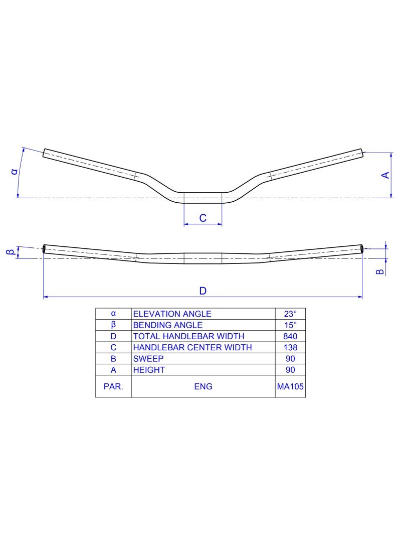 Handlebar 22-29mm Fatbar CNC Racing Ducati Multistrada V4 Rally (2023-2024)