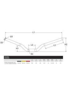 Handlebar 22-29mm Fatbar CNC Racing Ducati Hypermotard 1100 (2007-2012)
